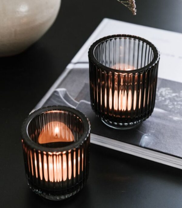 Küünlahoidja h8cm klaas hall