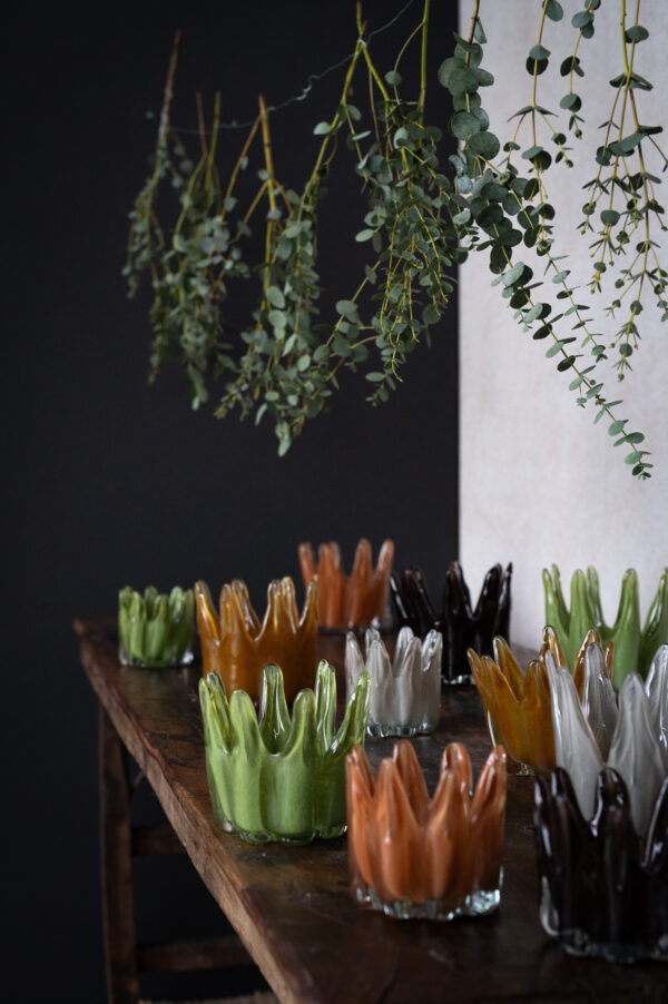 Küünlahoidja Millie 13x13cm klaas, oranz