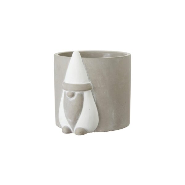 Lillepott Tomte 14x14cm valge/hall