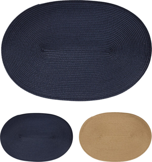 Lauamatt ovaalne 44x29cm kuldne/t.sinine, 1tk