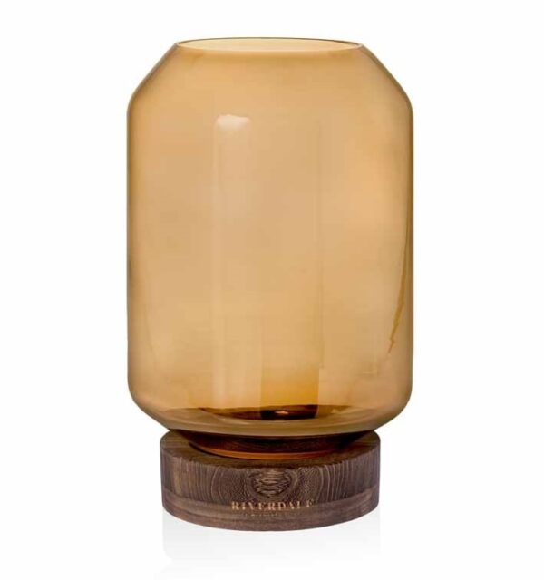 Küünlahoidja Lucy 36cm klaasist kollane