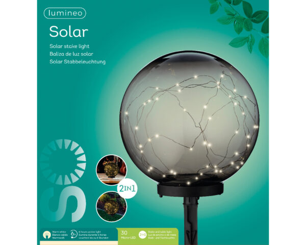 Solarvalgusti 50LED d30x h38cm soe valge