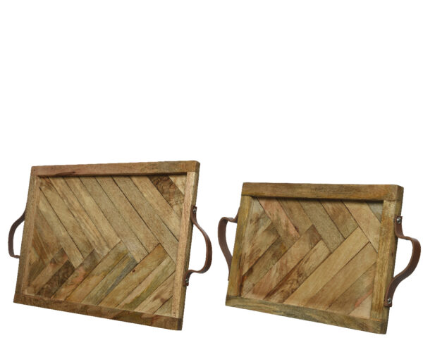 Kandik 41x 67cm mangopuust, nahast käepidemetega