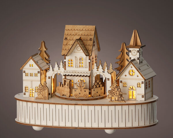 Küla vineerist 5LED 12x22x15,5cm patareiga