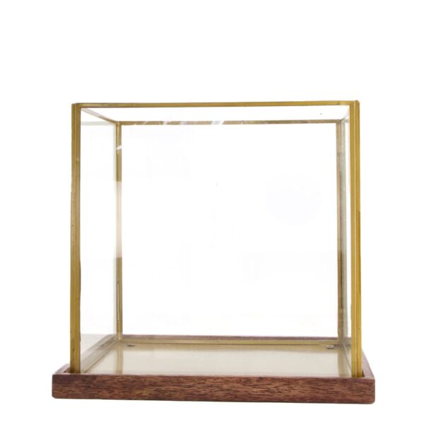 Küünlahoidja klaasist 21,5x21,5x20,5cm kuldne