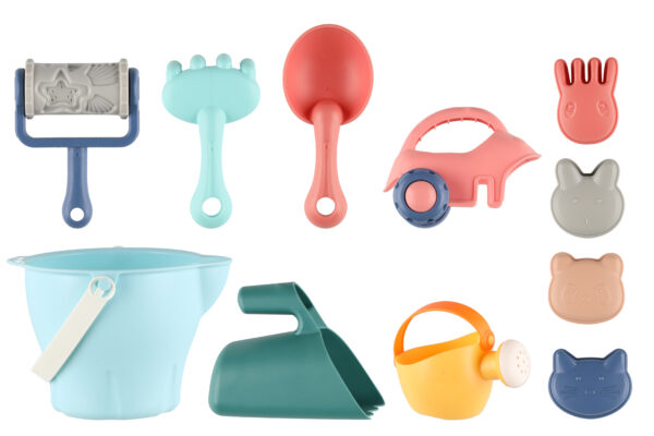 Liivakasti mänguasjad ämbris 11 osaline