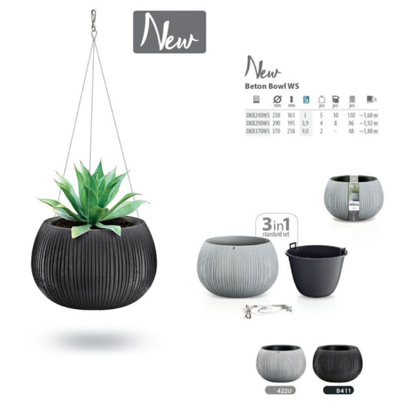 Ampelpott Concrete 23,8x16,1cm hall