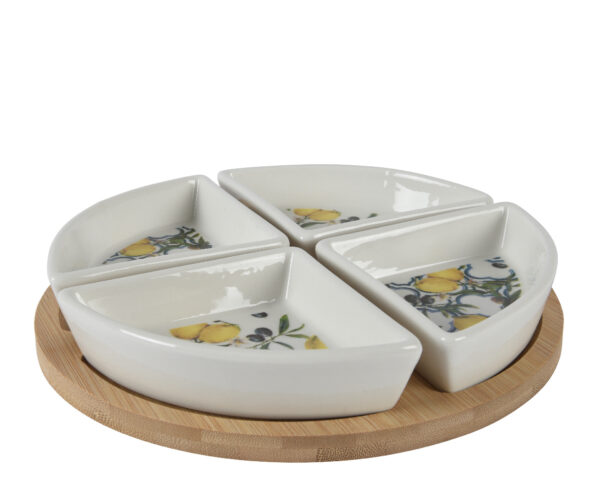 Tapase komplekt sidrunid ja oliivid d21,5x h3,5cm valge