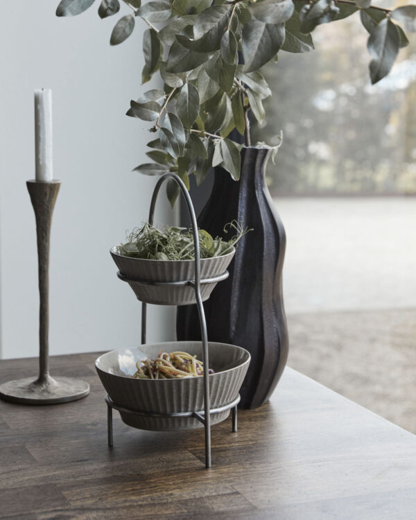 Taldrikualus 2-tasandiline 24,5x17,2x h32cm, hõbedane