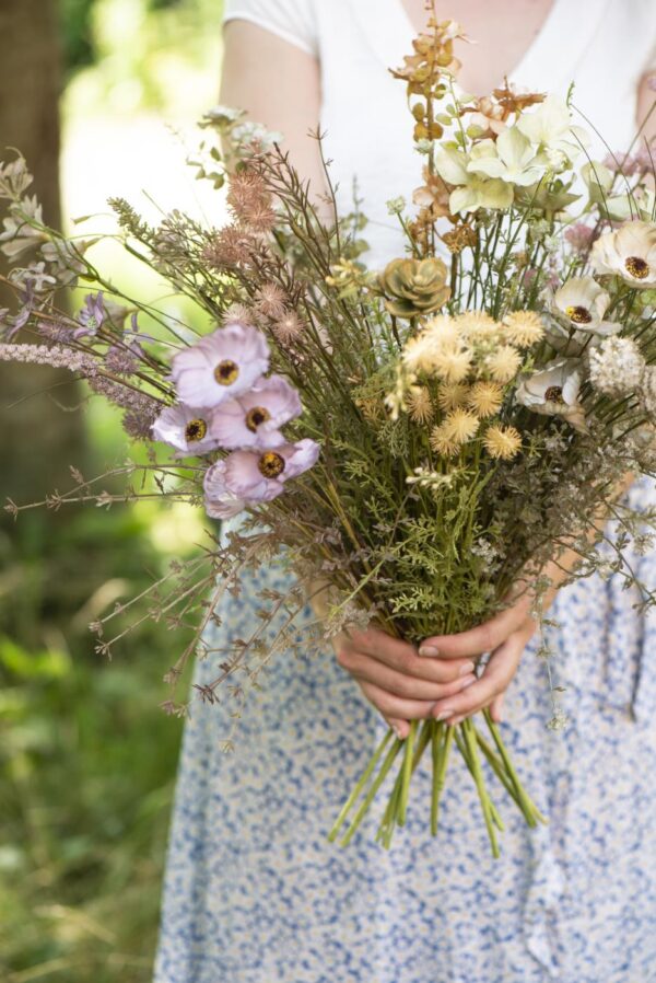 Kunstlill valge, roheline 50cm