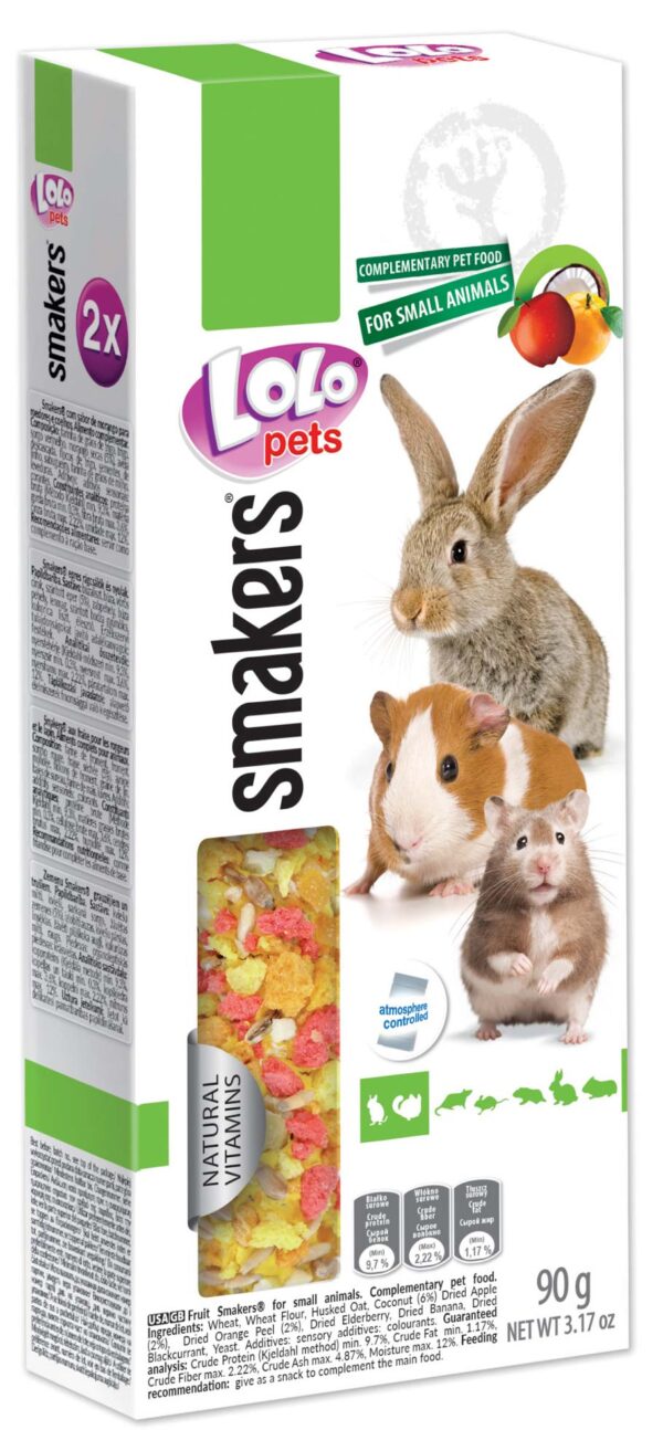 LoloPets STANDARD maiusepulgad puuviljadega närilistele ja jänestele 2tk 90g