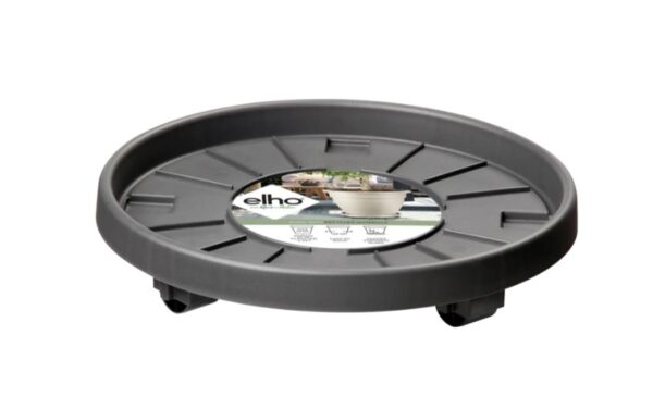 Lillepoti alus ratastega Ø40cm tumehall