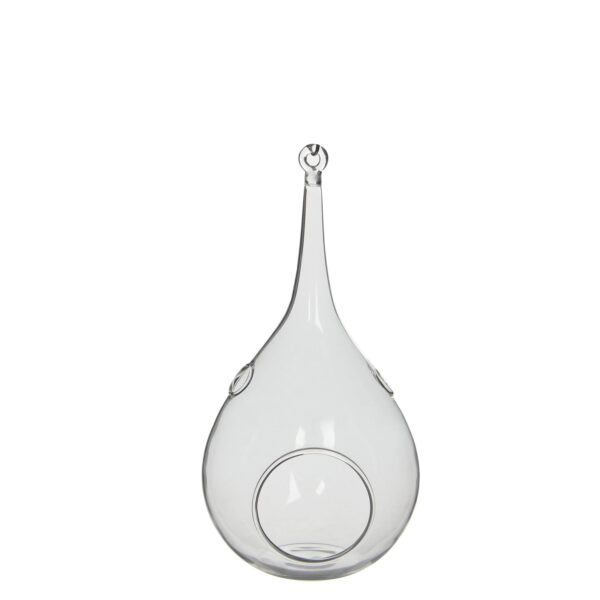 Deco glass drop transparent - h20xd9,5cm