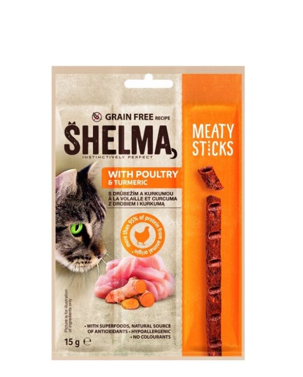 Shelma meaty sticks chicken-curkum 15g