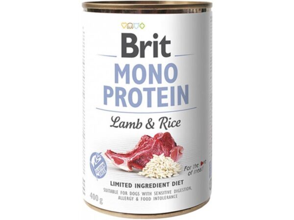 Brit Care Mono Protein konserv koerale lammas ja riis, 400g