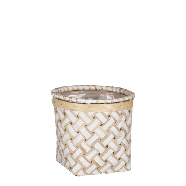 Punutud korv Formia kile sisuga h20xd23cm valge