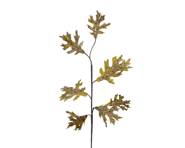 Kunstoks glitter lehtedega 18x h75cm roheline