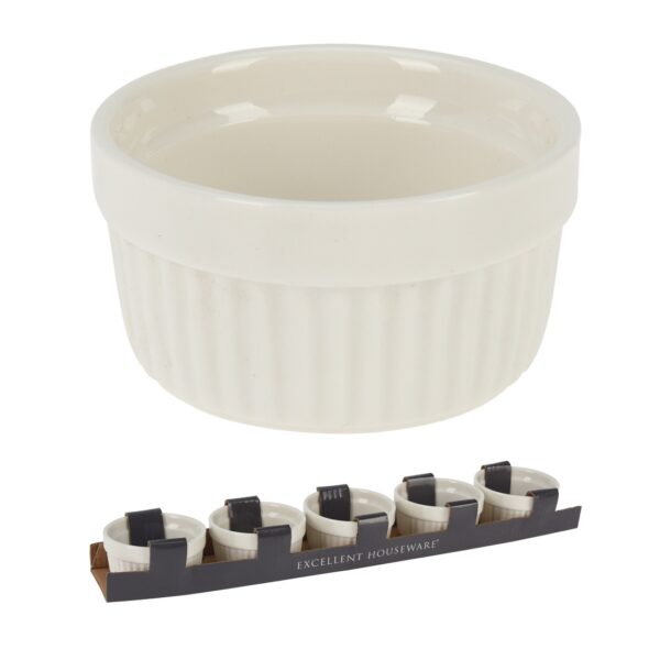 Ahjuvorm portselanist d7x h4cm valge 5tk/pk