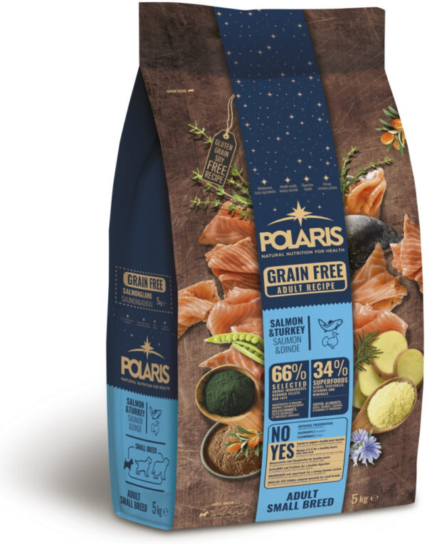 Polaris teraviljavaba koeratoit väikest tõugu koertele lõhe ja kalkuniga, 5kg