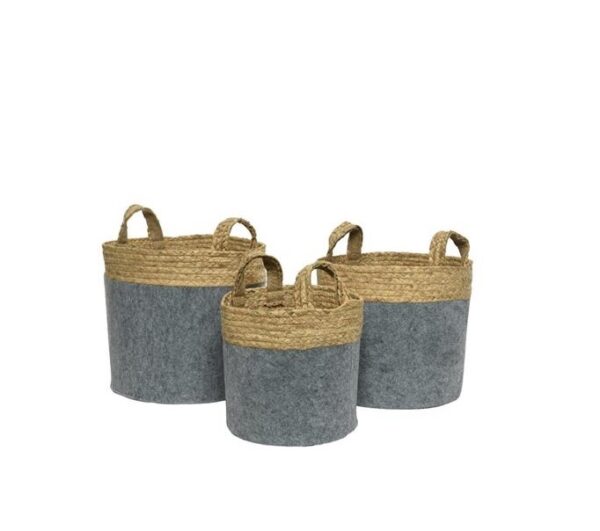 Korv vilditud, hall M d33x h30cm