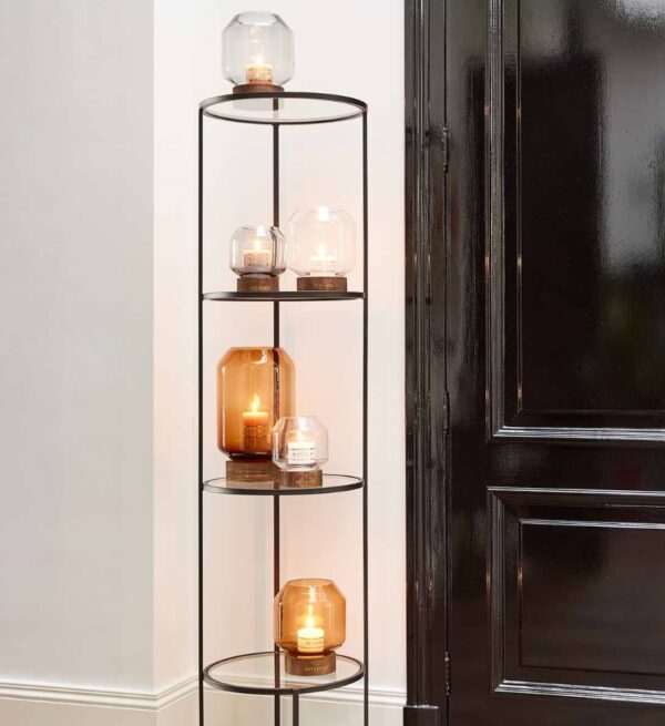 Küünlahoidja Lucy 36cm klaasist hall
