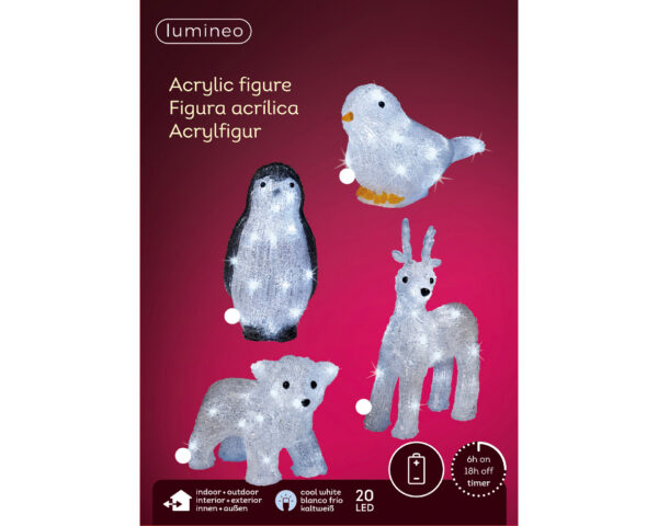 Akrüülist loom 14x15xh23cm külm valge 1tk, erinevad