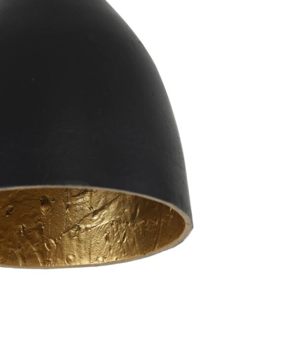 Laelamp Sumero d14x19cm must/kuldne