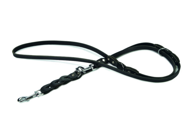 Beeztees treeningrihm koerale 200cm x12mm must nahast connex