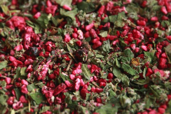 Vaarika-mustsõstratee piparmündiga