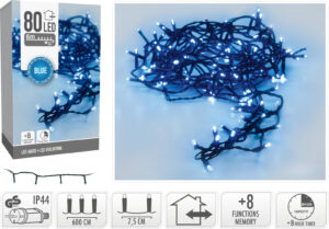 Valguskett 6m 80LED sinine IP44