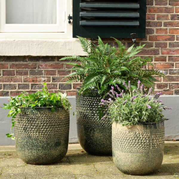 Õuepott Collin d38x h40cm mustriga must