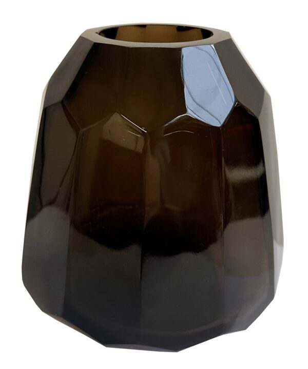 Klaasvaas Shishi sirge lõikega d12x h13cm pruun