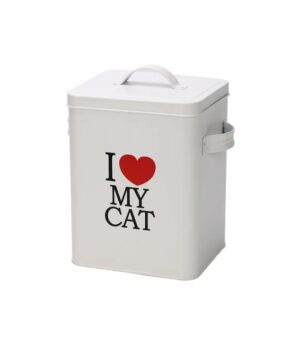 Toidukonteiner I love my cat 15,5x18x23cm valge