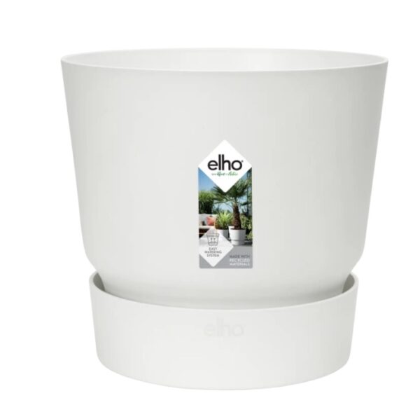 Õuepott Greenville alusega Ø47cm valge