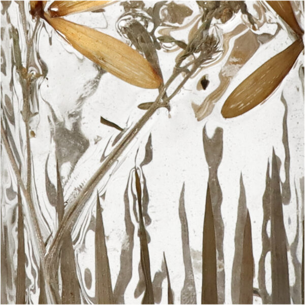 Küünlahoidja kuivatatud lilledega 7x7x10cm klaasist