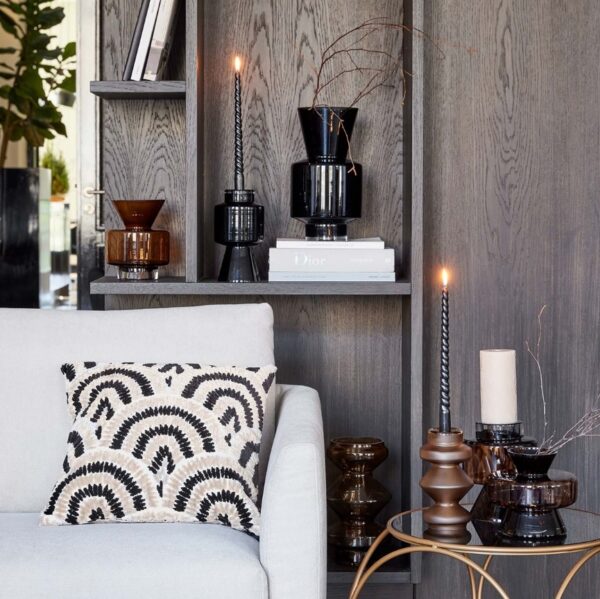 Küünlajalg Luna 15cm pruuun klaasist