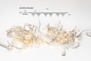 Jääpurikakujuline LED valguskardin 180 säravat LEDi 3,8×0,9m jätkatav, valge kaabel, soevalge LED