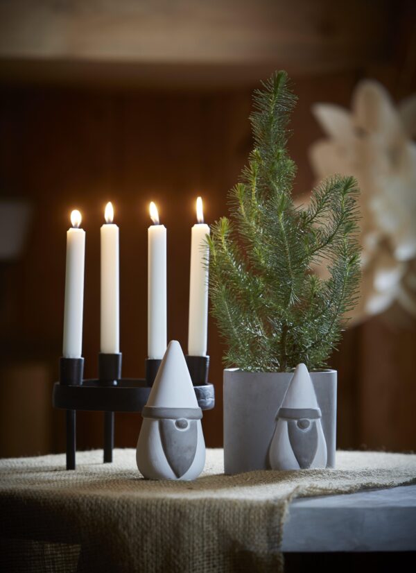 Lillepott Tomte 14x14cm valge/hall