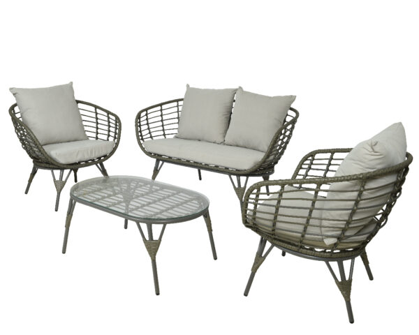 Aiamööbli Evora Wicker komplekt 145x75x83cm oliiviroheline