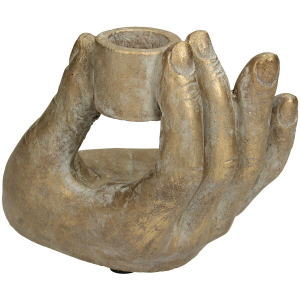 Küünlajalg käsi 12,5x9x11cm kuldne