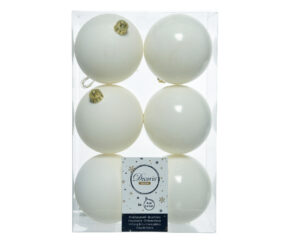 Jõulukuulid 6tk 8cm valge matt