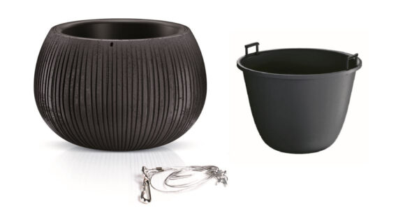 Ampelpott Concrete 23,8x16,1cm must