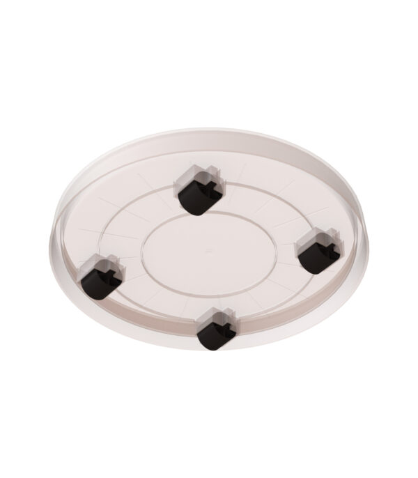 Lillepoti alus ratastega Ø30cm läbipaistev