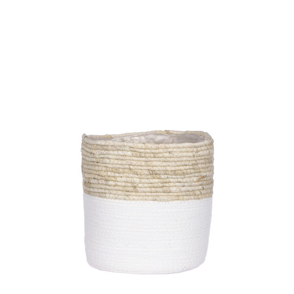 Korv Rachel kile sisuga  h21xd21cm valge