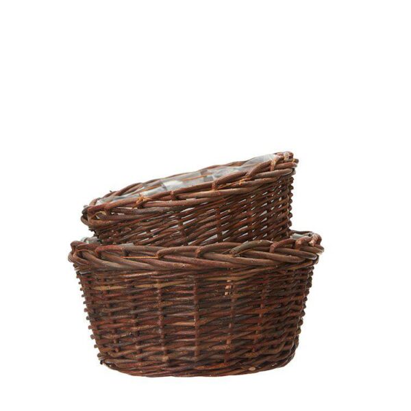 Punutud korv sisuga Beryl 23x11cm pruun