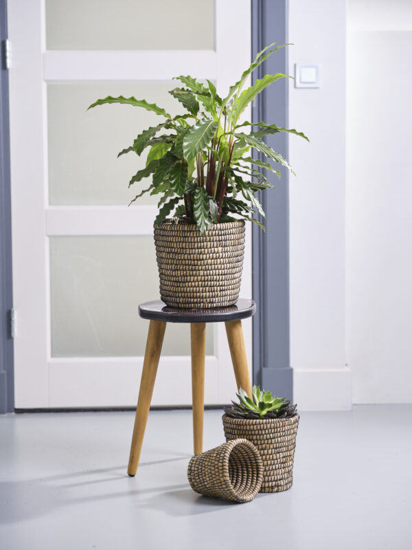 Punutud korv Jula kile siusga d16xh16cm must