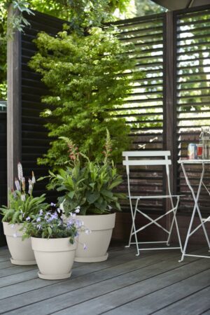 Lillepott Vibia Campana ümar Ø20x H17cm kreemikas valge
