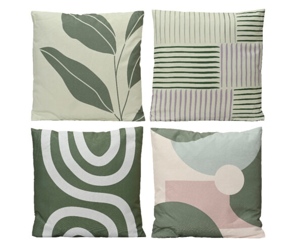 Dekoratiivpadi Mustrid 45x45cm mix, 1tk, roheline