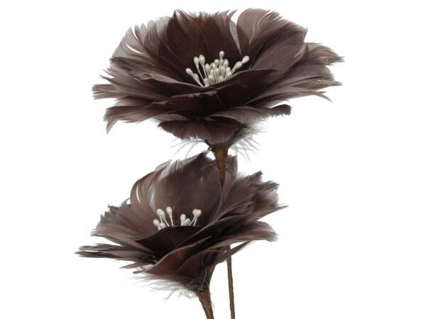 Kunstoks sulgedest lill 75cm pruun