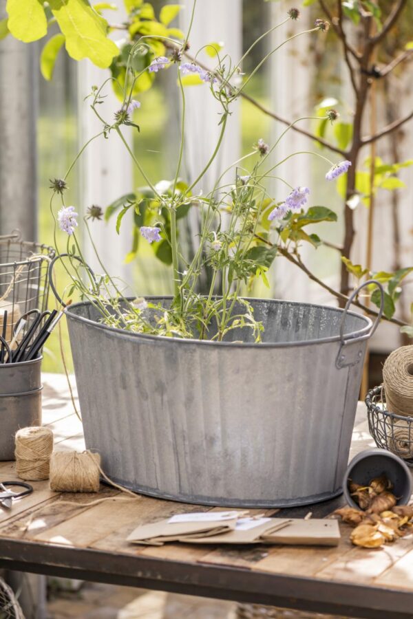 Korv/vann käebidemetega 33,5x44x h22,5cm metallist